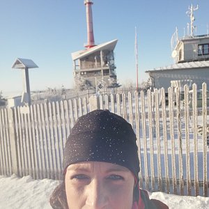 Lucie na vrcholu Lysá hora (9.1.2022 8:48)