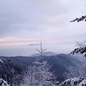 Gabriela Schellnerová na vrcholu Lysá hora (14.1.2018 13:25)