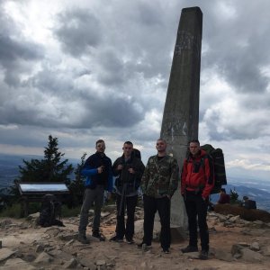 Jan Drabina on the summit of Lysá hora (9.7.2019 12:56)