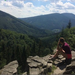 Šárka on the summit of Lysá hora (16.7.2018 15:22)