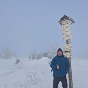 Tomáš Mucha na vrcholu Lysá hora (17.1.2026 9:40)