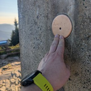 Radek Fuciman on the summit of Lysá hora (13.8.2026 18:55)
