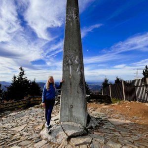 Jiřka Niedobová on the summit of Lysá hora (9.10.2026 15:30)