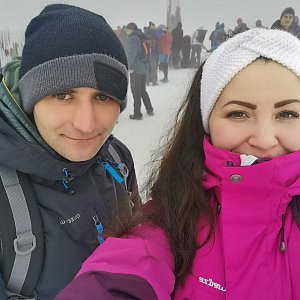 Denisa N. na vrcholu Lysá hora (9.1.2021 11:50)