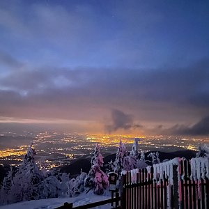 Natálie na vrcholu Lysá hora (10.1.2021 16:00)