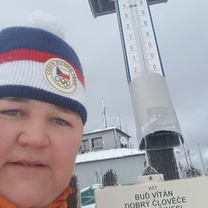 Lucie Hrošík Hejnalová na vrcholu Lysá hora (12.2.2020 12:31)
