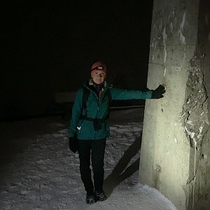 Janka on the summit of Lysá hora (27.1.2021 17:00)