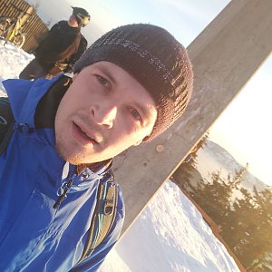 Ondřej Sládek na vrcholu Lysá hora (1.2.2021 16:20)