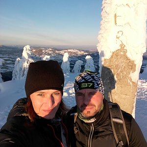Petule on the summit of Lysá hora (19.1.2019 7:50)