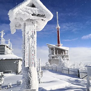 Zuzka Brožková na vrcholu Lysá hora (14.2.2021 9:04)