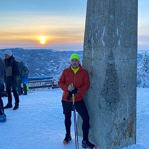 Radek Káňa on the summit of Lysá hora (15.2.2021 16:50)