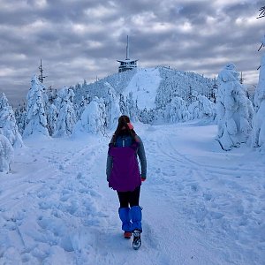 Paula Siudová on the summit of Lysá hora (23.1.2019 15:31)