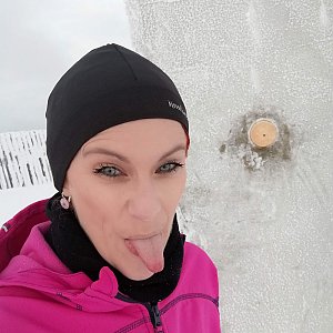 Ivka na vrcholu Lysá hora (20.1.2021 8:30)