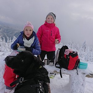Veronika Dubnová on the summit of Lysá hora (8.1.2021 11:41)