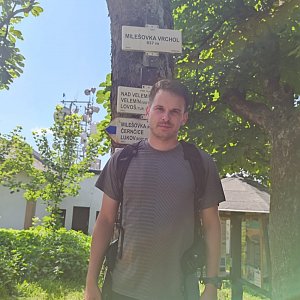 Martin Palin na vrcholu Milešovka (29.7.2021 15:37)