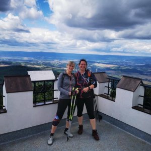 Hana on the summit of Milešovka (29.7.2025 14:05)