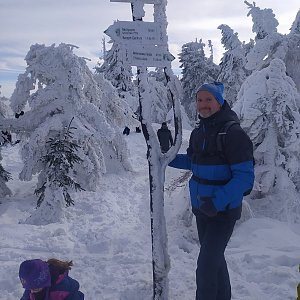 Petr Bartoň na vrcholu Małe Skrzyczne (31.1.2021 19:44)