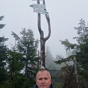 Michael na vrcholu Małe Skrzyczne (26.8.2021 13:00)