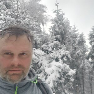 Bohumír Michal on the summit of Čupel (16.2.2026 17:01)