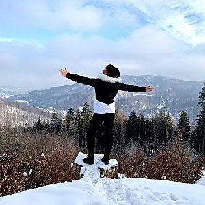 Kateřina Tesarczyková na vrcholu Ropička (31.1.2021 10:46)