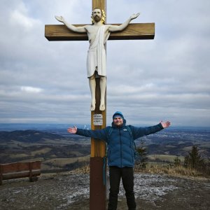 Tomáš Mucha na vrcholu Ondřejník (1.2.2025 9:05)