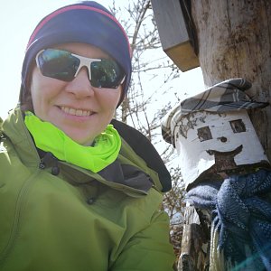 Jana Hrouzková na vrcholu Ondřejník (5.4.2021 11:58)