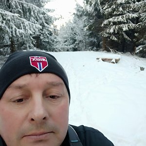 Roman Grebenar na vrcholu Muroňka (8.1.2021 15:34)