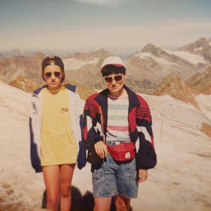 Ila on the summit of Hinterer Brunnenkogel (3.8.1998)