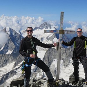 Divočák na vrcholu Aletschhorn (18.8.2018 11:15)