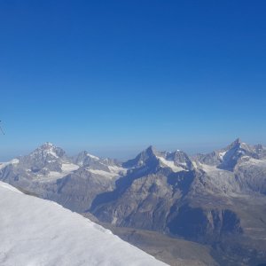 Krtek on the summit of Breithorn Occidentale / West (9.8.2025 12:00)
