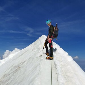 Martin Horáček on the summit of Mönch (12.8.2024 10:40)