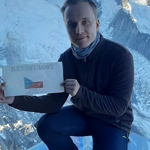 Tomáš Vaníček na vrcholu Aiguille du Midi (21.9.2019 9:27)