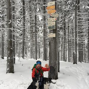 Jan Janiš na vrcholu Ropice (24.2.2018 12:13)
