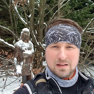 Igor Gluza na vrcholu Ropice (3.1.2021 12:46)
