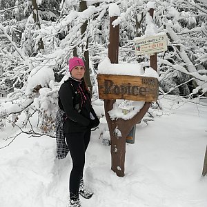 Zdeňka Máchová na vrcholu Ropice (28.1.2021 14:54)
