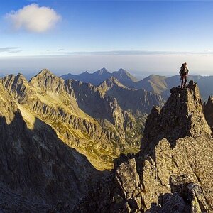 marko on the summit of Veľká Vidlová veža (29.8.2015 22:36)