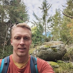 Jan Blažej on the summit of Schwarze Mauer (7.9.2025 13:22)