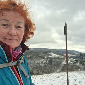 Horalka Anička on the summit of Baba (26.2.2023)