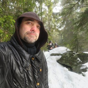 Daniel Ledl on the summit of Čertův vrch (18.2.2022 16:06)