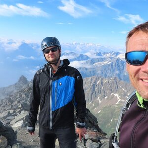 Divočák on the summit of Piz Linard (26.7.2024 8:37)