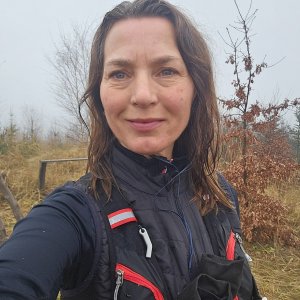 Marcela Kubíčková on the summit of Boňkov (8.2.2026 11:40)