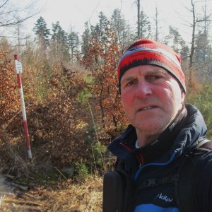 Michal Kříž on the summit of Prašivec (22.2.2025 13:59)