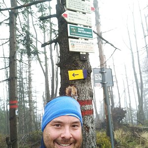Jakub Špaček na vrcholu Velký Polom (16.10.2019 12:44)