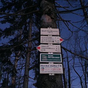 Kuba Raab na vrcholu Velký Polom (22.1.2020 6:51)