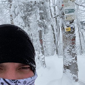 Vladimír Květoň na vrcholu Velký Polom (16.1.2021 11:45)