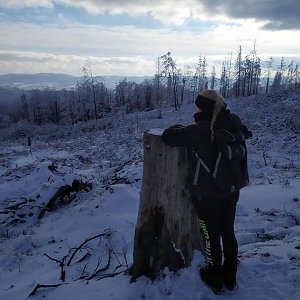 Ivana Funioková na vrcholu Velký Polom (10.1.2021 13:00)