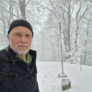 Rastislav Biarinec on the summit of Kýčera (11.2.2026 11:48)