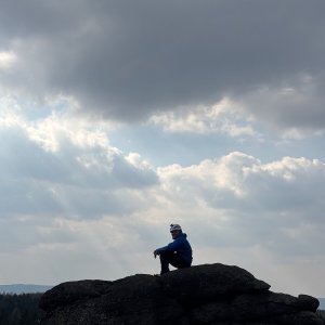 Jakub Fabry on the summit of Jeřabina (19.3.2026 14:02)