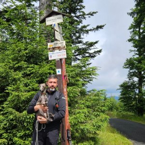 Jiří Gryz on the summit of Špičák (18.7.2025 11:56)
