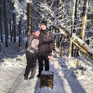 David Kunčík na vrcholu Malý Polom (10.1.2021 12:30)